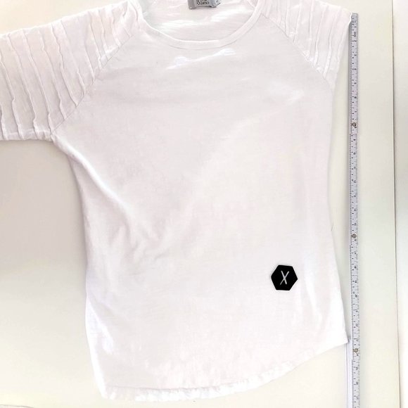 Polo Mano White Stripe Pleat Long Sleeve Shirt Size Large - Picture 8 of 11